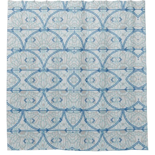 Aquamariner blauer Pfeil mit Grau Duschvorhang (Vorderseite)