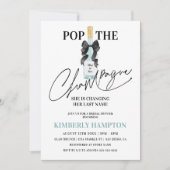 Aquamariner blauer Pop Das Champagner-Brautparty Einladung (Vorderseite)