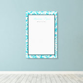 Aquamariner blauer Swirl Damask Bat Mitzvah Sign i Leinwanddruck (Insitu (Holzboden))