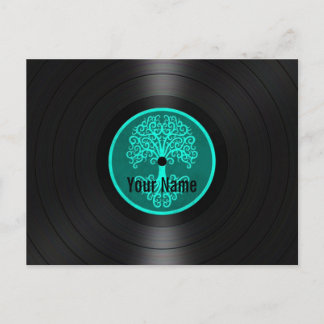 Aquamariner Blauer Tree des Lebens Personalisierte Postkarte