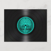 Aquamariner Blauer Tree des Lebens Personalisierte Postkarte (Vorderseite)