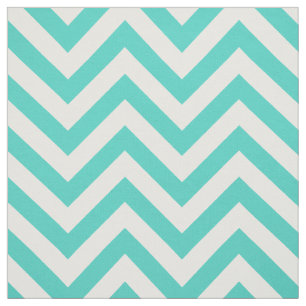 Aquamariner blauer und weißer Zickzack Stripes Stoff