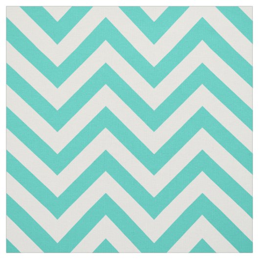 Aquamariner blauer und weißer Zickzack Stripes Stoff (Muster)