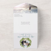 Aquamariner Blaugelber Lovebird Geheimwaldgarten All In One Einladung (Außenbereich)