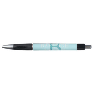 Aquamariner Blue-Brautparty-Monogramm-Pen Kugelschreiber