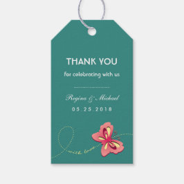 Aquamariner Blue Butterfly Wedding Party Günstlert Geschenkanhänger