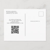 Aquamariner Blue Gold Agate QR-Code Save the Date Ankündigungspostkarte (Rückseite)