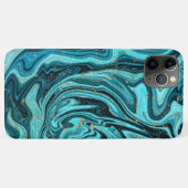 Aquamariner Blue & Gold Chic Swirl Moderner Abstra Case-Mate iPhone Hülle (Rückseite (Horizontal))