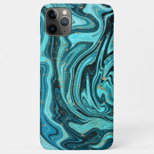 Aquamariner Blue & Gold Chic Swirl Moderner Abstra Case-Mate iPhone Hülle