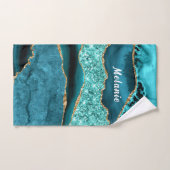 Aquamariner Blue Gold Marmor für Ihren Namen Badeh Badhandtuch Set (Handtuch)