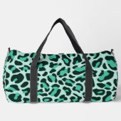 Aquamariner Blue Leopard Print Monogram Large Duff Duffle Bag (Vorderseite)