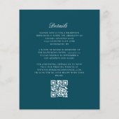 Aquamariner Blue Monogram Kranz QR Code Hochzeit (Rückseite)