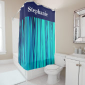 Aquamariner Blue Ocean Wave Abstrakter Individuell Duschvorhang (Beispiel)