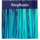 Aquamariner Blue Ocean Wave Abstrakter Individuell Duschvorhang (Vorderseite)