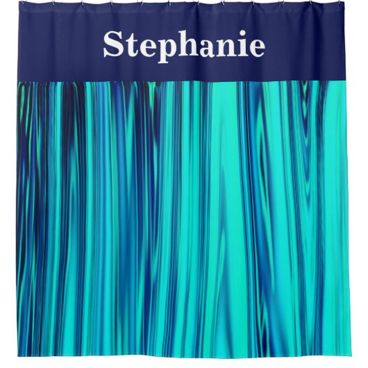 Aquamariner Blue Ocean Wave Abstrakter Individuell Duschvorhang (Vorderseite)