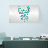Aquamariner Blue Phoenix Anstieg auf Silber Banner (Messeveranstaltung)