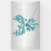 Aquamariner Blue Phoenix Anstieg auf Silber Banner (Vertikal)