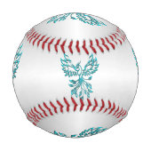 Aquamariner Blue Phoenix Anstieg auf Silber Baseball (Rückseite)