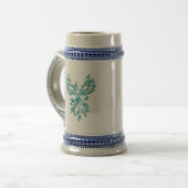 Aquamariner Blue Phoenix Anstieg auf Silber Bierglas (Vorderseite Links)