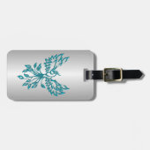 Aquamariner Blue Phoenix Anstieg auf Silber Gepäckanhänger (Vorderseite horizontal)