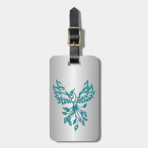 Aquamariner Blue Phoenix Anstieg auf Silber Gepäckanhänger