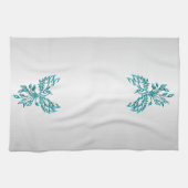 Aquamariner Blue Phoenix Anstieg auf Silber Geschirrtuch (Horizontal)