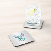 Aquamariner Blue Phoenix Anstieg auf Silber Getränkeuntersetzer (Rechte Seite)