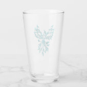 Aquamariner Blue Phoenix Anstieg auf Silber Glas (Rückseite)