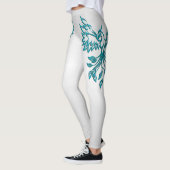 Aquamariner Blue Phoenix Anstieg auf Silber Leggings (Links)