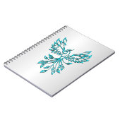 Aquamariner Blue Phoenix Anstieg auf Silber Notizblock (Linke Seite)