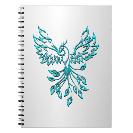 Aquamariner Blue Phoenix Anstieg auf Silber Notizblock (Vorderseite)