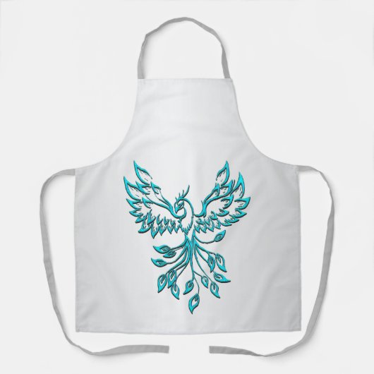 Aquamariner Blue Phoenix Anstieg auf Silber Schürze (Vorderseite)