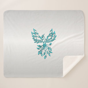 Aquamariner Blue Phoenix Anstieg auf Silber Sherpadecke