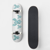 Aquamariner Blue Phoenix Anstieg auf Silber Skateboard (Vorderseite)