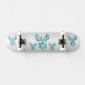 Aquamariner Blue Phoenix Anstieg auf Silber Skateboard (Horizontal)