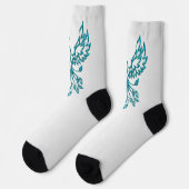 Aquamariner Blue Phoenix Anstieg auf Silber Socken (Linkes Detail)