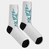 Aquamariner Blue Phoenix Anstieg auf Silber Socken (Rechts)