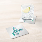 Aquamariner Blue Phoenix Anstieg auf Silber Untersetzer (Vor Ort)