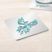 Aquamariner Blue Phoenix Anstieg auf Silber Untersetzer (angewinkelt)