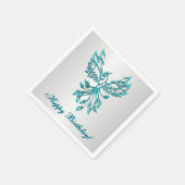 Aquamariner Blue Phoenix mit Text Serviette (Ecke)