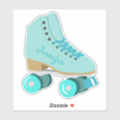 Aquamariner Blue Retro Quad Roller Skate Personali Aufkleber (Blatt)