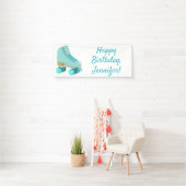 Aquamariner Blue Retro Quad Roller Skate Personali Banner (Insitu)
