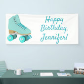 Aquamariner Blue Retro Quad Roller Skate Personali Banner (Messe)