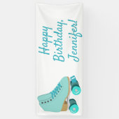 Aquamariner Blue Retro Quad Roller Skate Personali Banner (Vertikal)
