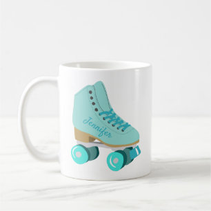 Aquamariner Blue Retro Quad Roller Skate Personali Kaffeetasse
