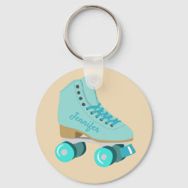 Aquamariner Blue Retro Quad Roller Skate Personali Schlüsselanhänger