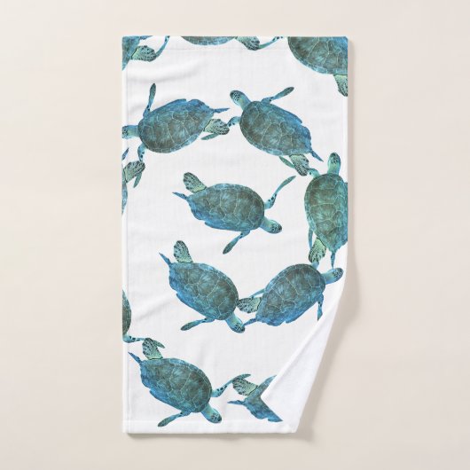Aquamariner Blue Sea Turtles Ocean Eleganter Stran Badhandtuch Set (Handtuch)