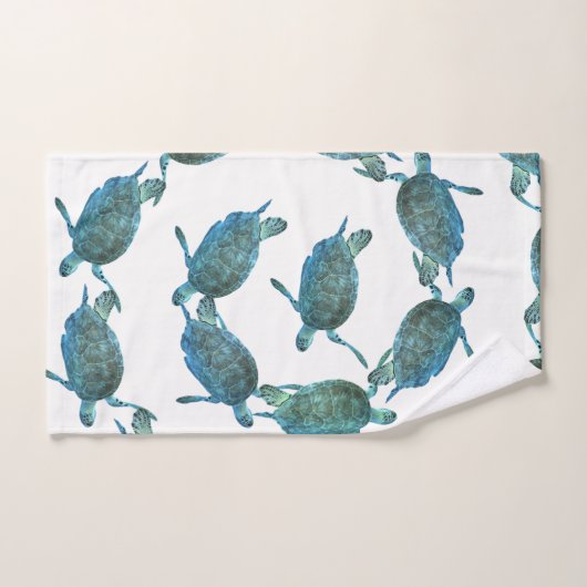 Aquamariner Blue Sea Turtles Ocean Eleganter Stran Badhandtuch Set (Handtuch)