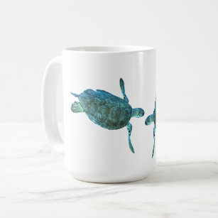 Aquamariner Blue Sea Turtles Ocean Eleganter Stran Kaffeetasse