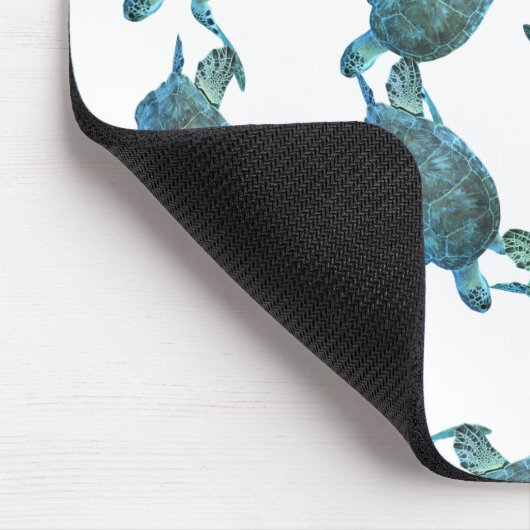 Aquamariner Blue Sea Turtles Ocean Eleganter Stran Mousepad (Ecke)